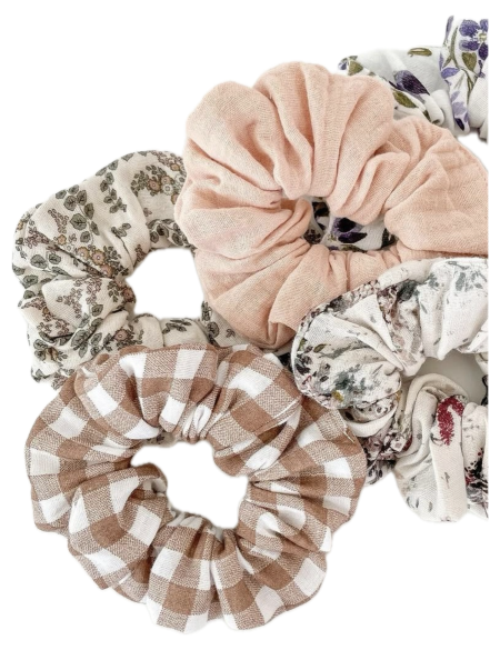 LE CHOUCHOU DOUBLE GAZE A MOTIFS (tissu au choix)