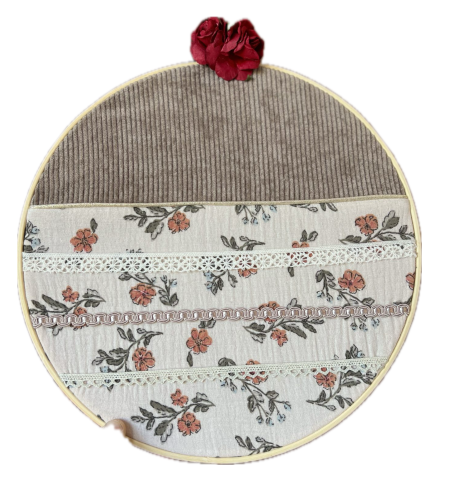 PORTE BARRETTES « Fleur de velours » BRODÉ