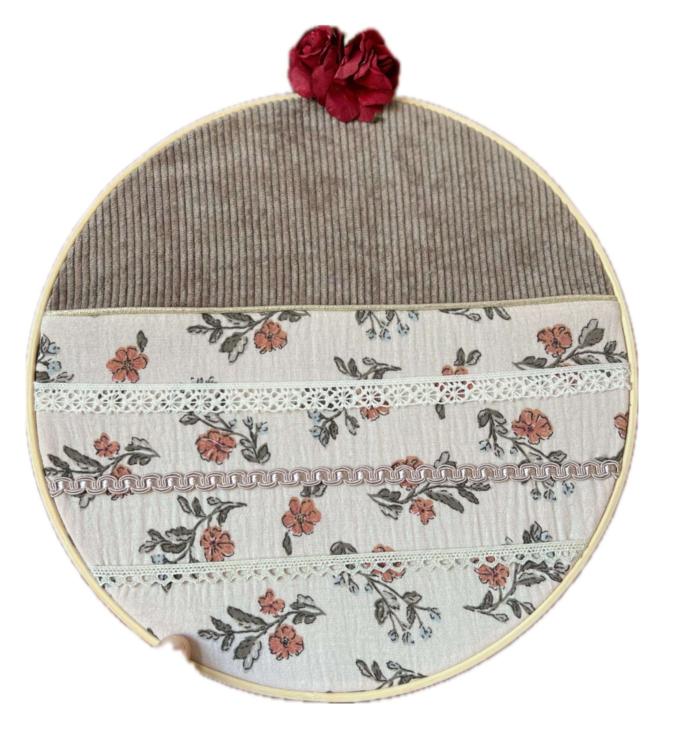 PORTE BARRETTES « Fleur de velours » BRODÉ