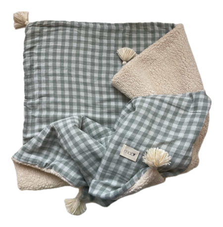COUVERTURE VICHY VERT D EAU
