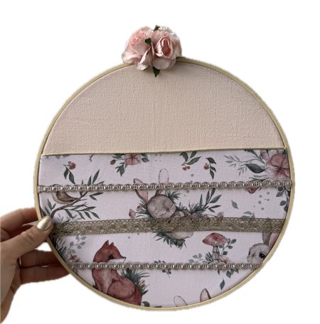 PORTE BARRETTES « Douce forêt » BRODÉ