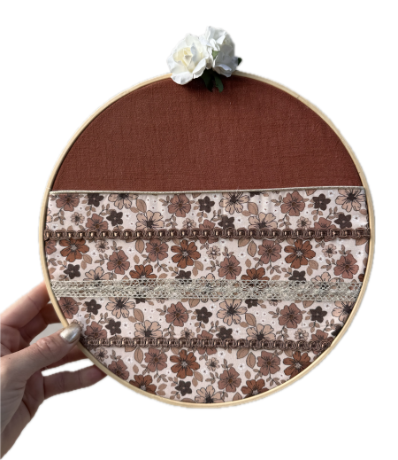 PORTE BARRETTES « Boho cuivré » BRODÉ