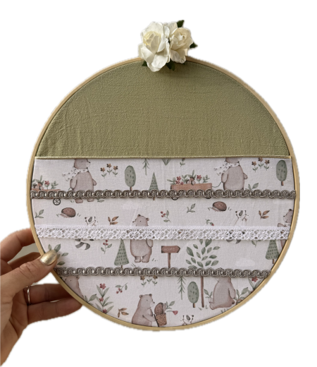 PORTE BARRETTES « Doux jardin » BRODÉ