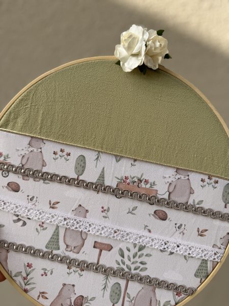 PORTE BARRETTES « Doux jardin » BRODÉ