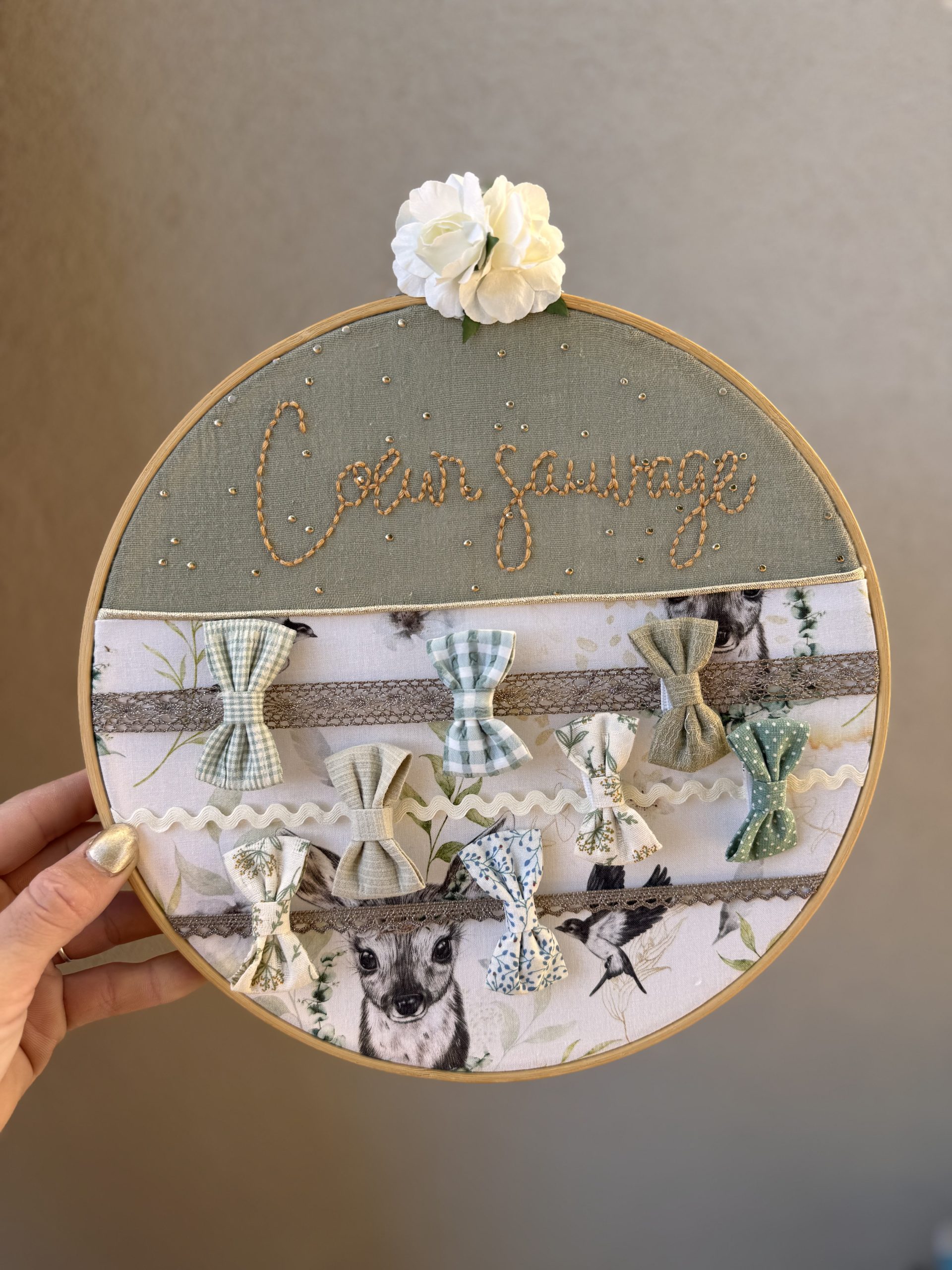 PORTE BARRETTES « Cœur Sauvage » BRODÉ – Image 3